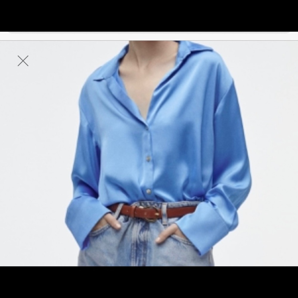NWT Zara flowing Satin blouse size L